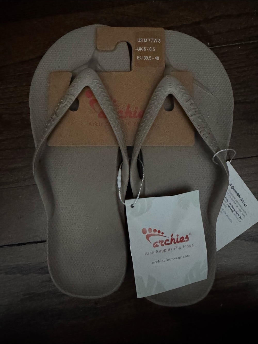 Archies Women's Arch Support Flip Flops - Taupe